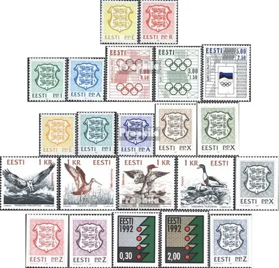 Produktbild von Briefmarken Estland 1992 Mi 176-197 (kompl.Ausg.) Jahrgang 1992 komplett postfrisch Staatswappen
