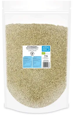 RYŻ BRĄZOWY DŁUGOZIARNISTY BEZGLUTENOWY BIO 5 kg - HORECA (BIO PLANET)