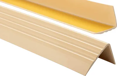 Produktbild von ProfiPVC Treppenkantenprofil PVC 50x40mm 1,65 m selbstklebend Anti-Rutsch Treppenkanten-Schutzprofil, Cremefarbe
