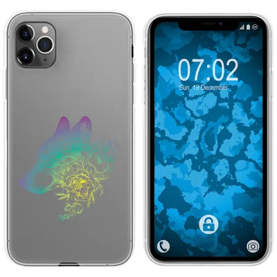 Produktbild von PhoneNatic Case kompatibel mit Apple iPhone 11 Pro Silikon-Hülle Floral Wolf M3-4