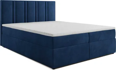 Produktbild von Boxspringbett Ortez 160x200cm dunkelblau - Stoff Riviera 81