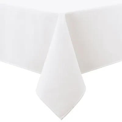 Produktbild von Tischdecke Leinenoptik Flanellrücken Rechteckig 140x100 cm Weiß