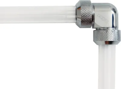 Produktbild von Alphacool 17410, Anpassung, Messing, Nickel, Silber, 3/8", 90°, Acrylrohre, Messingrohre, Carbonrohre