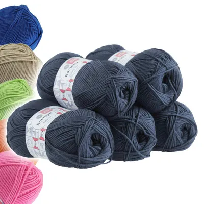 5x100g Strickgarn Kartopu BABY ONE stahlblau