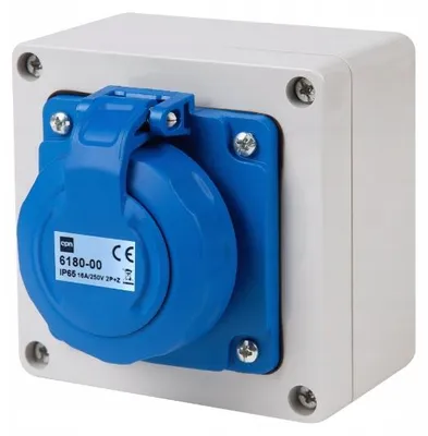 Productafbeelding van Wandcontactdoos Elektro-Plast Nasielsk, grijs, 6180-00