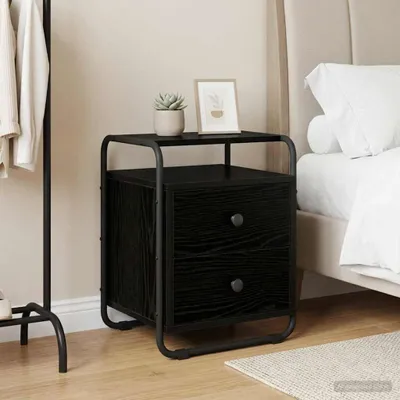 Imagen del producto de vidaXL Mesita de noche de roble , fabricada con material de madera