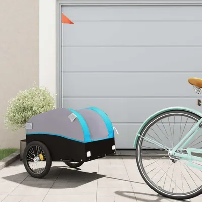 Produktbild von Möbel Fahrradanhänger Schwarz und Blau 30 kg Eisen 2024