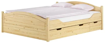 Produktbild von Massivholzbett Landhausstil 160x200 Doppelbett Futonbett Kiefer massiv Zubehör wählbar V-60.33-16nur Bettgestell mit Doppelbettkasten