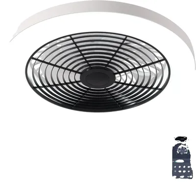 Immagine prodotto di Ventilatore da soffitto, telecomando, illuminazione a LED dimmerabile, nero