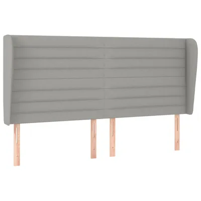 Produktbild von vidaXL Kopfteil mit Ohren Hellgrau 183x23x118/128 cm Stoff