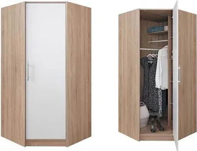 Immagine prodotto di Armadio angolare Smart 95x95x190cm rovere Sonoma bianco a 1 anta