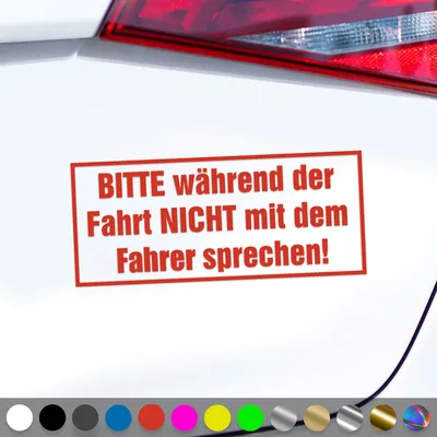 Produktbild von PantherPixel Fahrer Aufkleber Während Der Fahrt Nicht Sprechen Sticker Auto Geschenkidee Farbe Rot