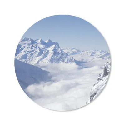Produktbild von MuchoWow® Mauspad Mousepad Alpen - Schnee - Berg 40x40 cm - Mousepads - Maus Mat - Pad - Mausunterlage - Schreibtisch Accessoires