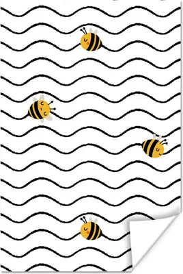 Produktbild von MuchoWow® Poster Muster - Bienen - Streifen 20x30 cm - Papierdruck