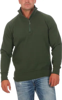 Produktbild von Mivaro Herren Troyer Halfzip in Grün - Pullover mit halbem Reißverschluss - Zip-Sweatshirt mit Fleece Innenseite, Regular Fit, robuster Baumwollmix, Größen XS bis 5XL
