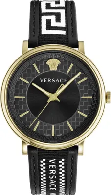 Produktbild von Versace VE5A01921 V-Circle Greca Edition gold schwarz weiss Herren Uhr NEU