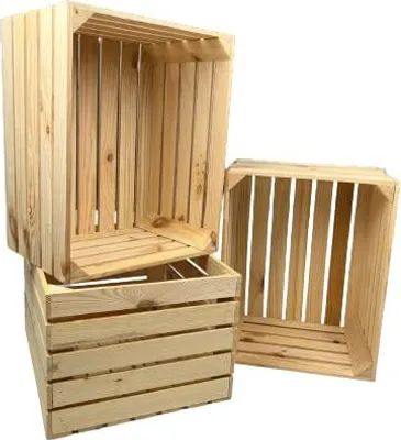 Produktbild von Holzbox Kiste aus Holz 50x40x30 cm - Vintage Obstkiste Apfelkiste für Dekoration, Lagerung & Möbelbau - Weinkiste  Holzkiste - Aufbewahrungbox 3er Set