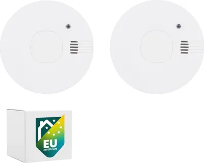 Zdjęcie produktu dla Zestaw 2 czujników dymu Smartwares - Wymienne baterie na 5 lat - Szybka i niezawodna detekcja - 85 dB - FSM-11752