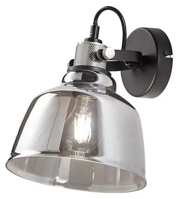 Produktbild von Metall Wandleuchte Vintage Schwarz Chrom 1 Licht E27
