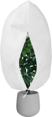 Produktbild von Unyqoos® Atmungsaktiver Winter-Pflanzenschutzsack aus 85 g nicht-gewebtem Vlies, UV-beständig – mit Reißverschluss & Kordelzug, Schutz vor Frost