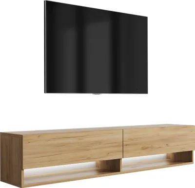 Immagine prodotto di Lavagna TV 170 cm rovere artigianale, LED bianco, 170 × 32 × 34 cm