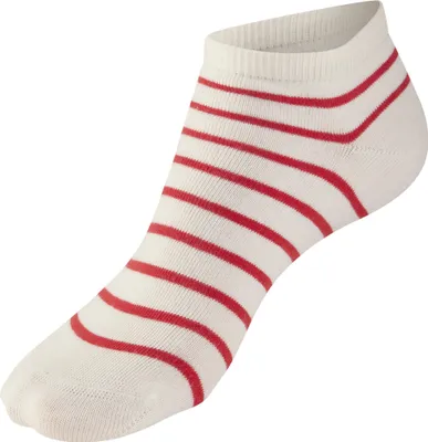 Produktbild von H.I.S. Sneakersocken Damen Sneaker Socken, Geringelte Knöchelsocken, Freizeitsocken 6 -teilig 2x ecru rot geringelt, 2x ecru marine geringelt, 2x ecru hell blau geringelt Größe 35/38