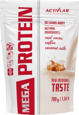 Produktbild von Activlab Mega Protein 700g, Molkenprotein, Kreatin, Taurin - gesalzener Karamell