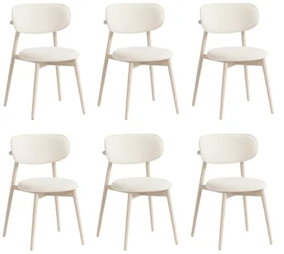 Produktbild von Elegantes Weißes Stuhl-Set Designer Polsterstühle Esszimmerstühle