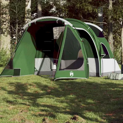 Image de vidaXL Tente tunnel 4 personnes Vert Étanche