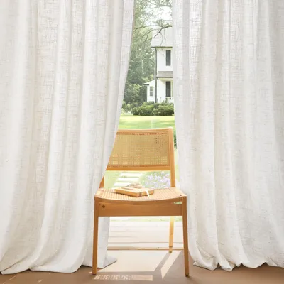 Immagine prodotto di Tende trasparenti per soggiorno, con ganci a scorrimento, dimensioni 300 cm (larghezza) x 260 cm (altezza), colore: lino chiaro