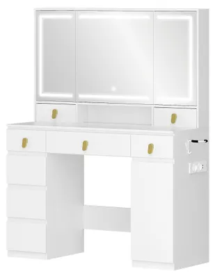 Image de Table de maquillage - Coiffeuse - Table de beauté - Meuble à maquillage - Commode - Blanc