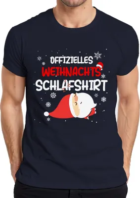 Produktbild von Offizielles Weihnachts-Schlafshirt Weihnachtsmann Santa - Weihnachten Xmas Christmas Herren T-Shirt, Navy, S
