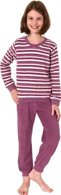 Produktbild von Toller Mädchen Frottee Pyjama Schlafanzug langarm mit Bündchen - 291 401 13 572 ; beere , 134