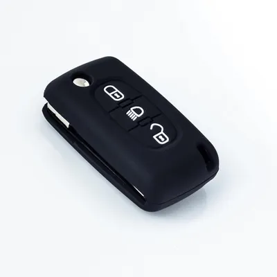 Schutzhülle für Autoschlüsselgehäuse, Silikon, 3 Tasten, klappbar
