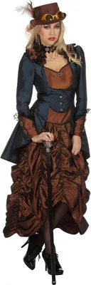 Produktbild von Steampunk Kleid Copper Blue - Fasching Kostüm Karneval Größe: 40
