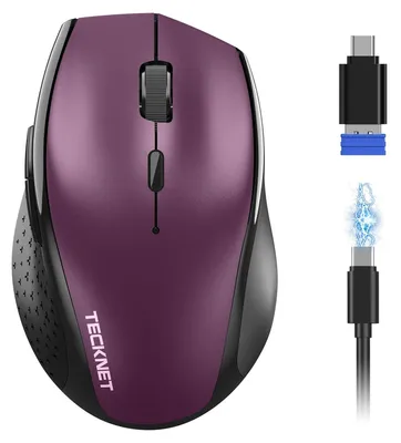 Immagine prodotto di Mouse Bluetooth PRO, wireless, 2 connessioni Bluetooth, 5.0, 2400 MHz, 6400 DPI, mouse wireless, color viola intenso