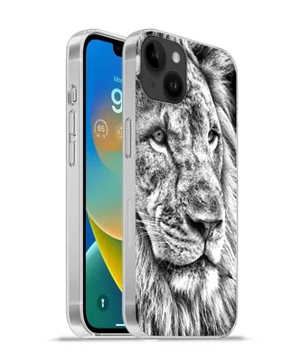 Produktbild von MuchoWow® Handyhülle Schutzhülle Hülle für Apple iPhone 14 Plus - Soft case Porträt - Löwe - Schwarz und weiß Silikon Softcase Handy Hülle - Abbildung