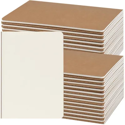 Image de Cahier A5, format 30 feuilles, couverture en carton kraft, papier , sans lignures, lot de 48
