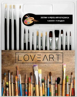 Produktbild von LOVEART - Set mit 15 Künstlerpinseln (rund und flach)