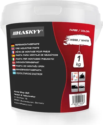 Produktbild von HASKYY Reifenmontagepaste 1kg Weiß Montagepaste Reifenmontage Eimer