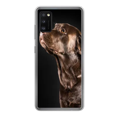 Produktbild von MuchoWow® Handyhülle Schutzhülle Hülle für Samsung Galaxy A41 Hund - Braun - Porträt Silikon Softcase Handy Hülle - Mobiltelefon