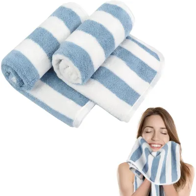 Productafbeelding van Microvezel handdoeken, 30 x 50 cm, blauw, 2 stuks