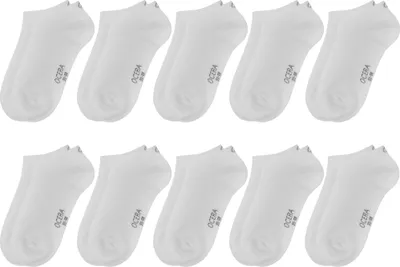 Produktbild von OCERA 10 Paar Kinder Sneaker Socken für Mädchen und Jungen - Weiß 35/38