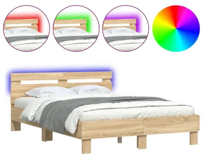 Obrázok produktu pre vidaXL Rám postele s čelom LED osvetlenie Dub Sonoma 120x190cm