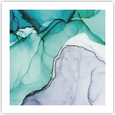 Produktbild von Poster - Poster ohne Rahmen - Abstraktion Marmor Türkis - 50x50 cm - Wand Bild - Wanddeko - Wandbilder - Kunstposter - Wandposter - Bilder - Kunstdruck - Wanddekoration - Wandbild - P2XAC50x50-4553
