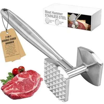 Zdjęcie produktu dla Tłuczek do mięsa stal nierdzewna dwustronny 26 cm kotletów
