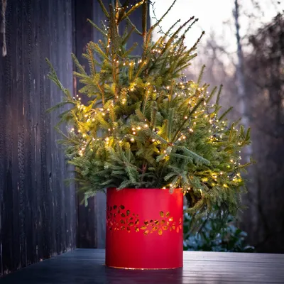 Produktbild von Metallene Pflanzkübelabdeckung D30xH25cm – Girlandenmotiv, Garten