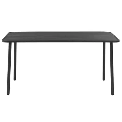 Image de vidaXL Table de jardin gris foncé 150x90x72 cm Acier