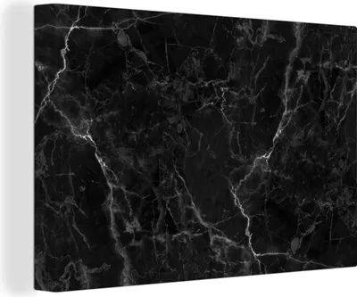 Produktbild von OneMillionCanvasses® - Leinwandbilder - 150x100 cm, Marmor - Schwarz - Weiß - Textur - Marmoroptik, Wandbilder Kunstdruck Wanddekoration - Foto auf Leinwand - Gemälde auf Holzrahmen