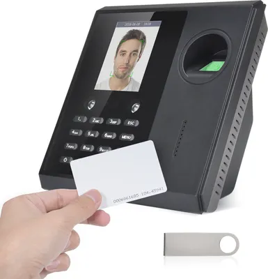 Produktbild von Bisofice F16 Fingerabdruck-Stempeluhr Zeiterfassung Maschine, 3000 Fingerabdrücke 1000 Passwörter+Ausweise 500 Gesichtserkennung, Englisch Deutsch